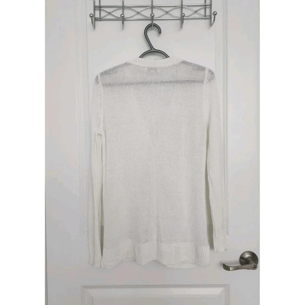 GAP Women's Linen Cotton Knit Cardigan Long Sleeve‎ V-Neck White Size M